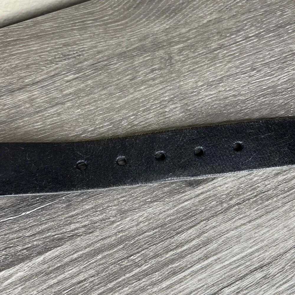 Vintage LUCKY BRAND Belt Black Small  (32-37 in) Leather NO BUCKLE Grunge Rock